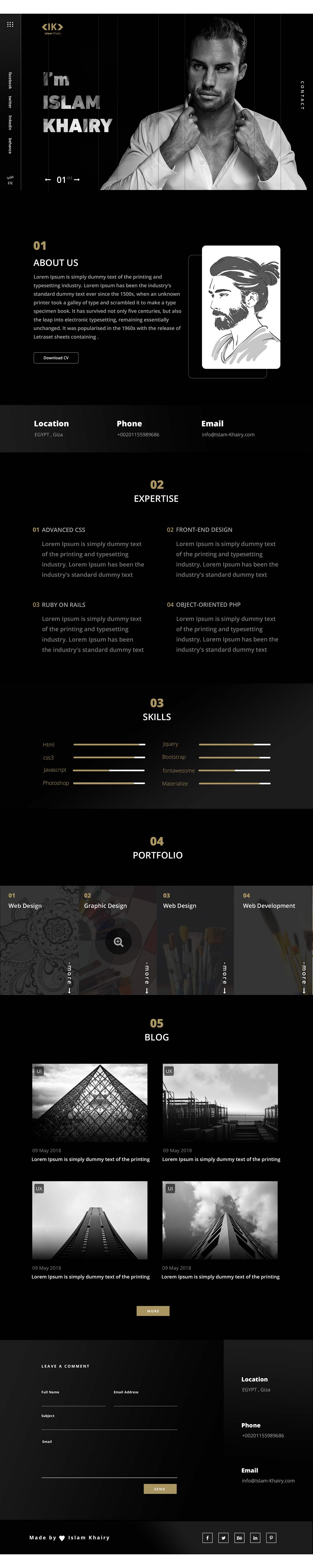 vCard, Resume & Portfolio Theme